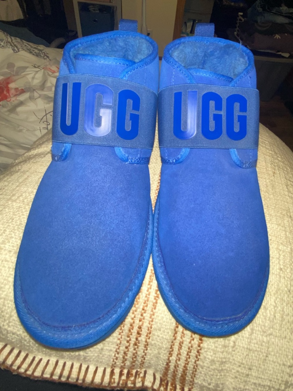 NEW Neumel ll Graphic Blue Chukka Ankle Boots